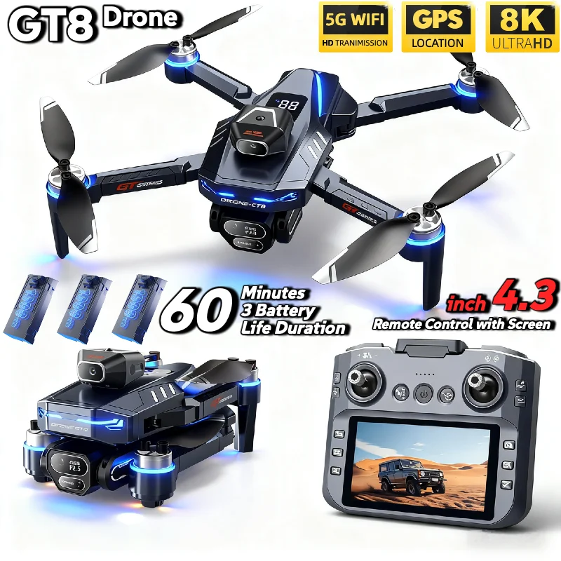 Fpv Brushless Rc Drone 4K - GORĄCY Nowy Dron LSRC GT8 4K