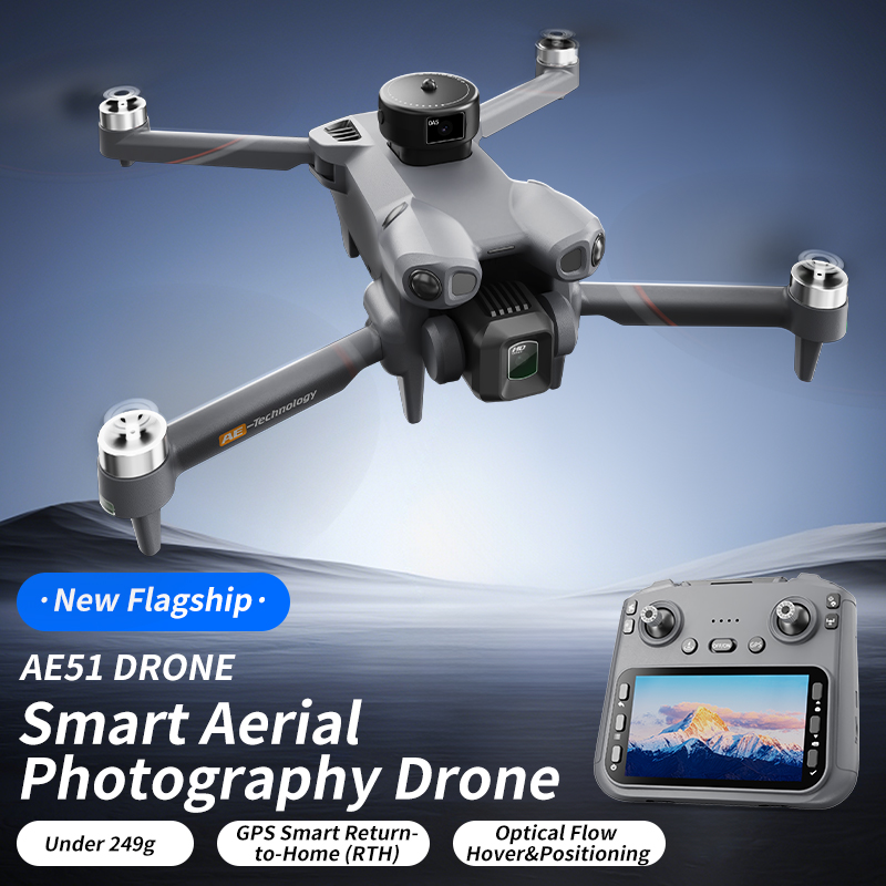Fpv Brushless Rc Drone 4K - Składany dron RC Quadcopter AE51 GPS